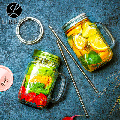 美国利比复古玻璃罐头鲜芋仙水杯公鸡马克杯473m【97085】97084