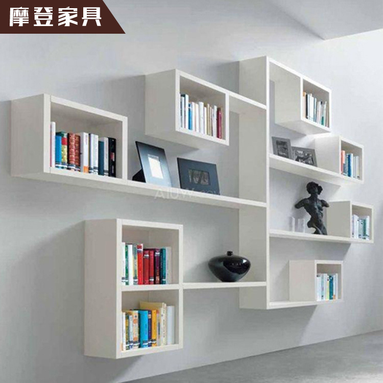 创意壁柜搁板 壁挂书架墙上置物架层架收纳墙架 可定制