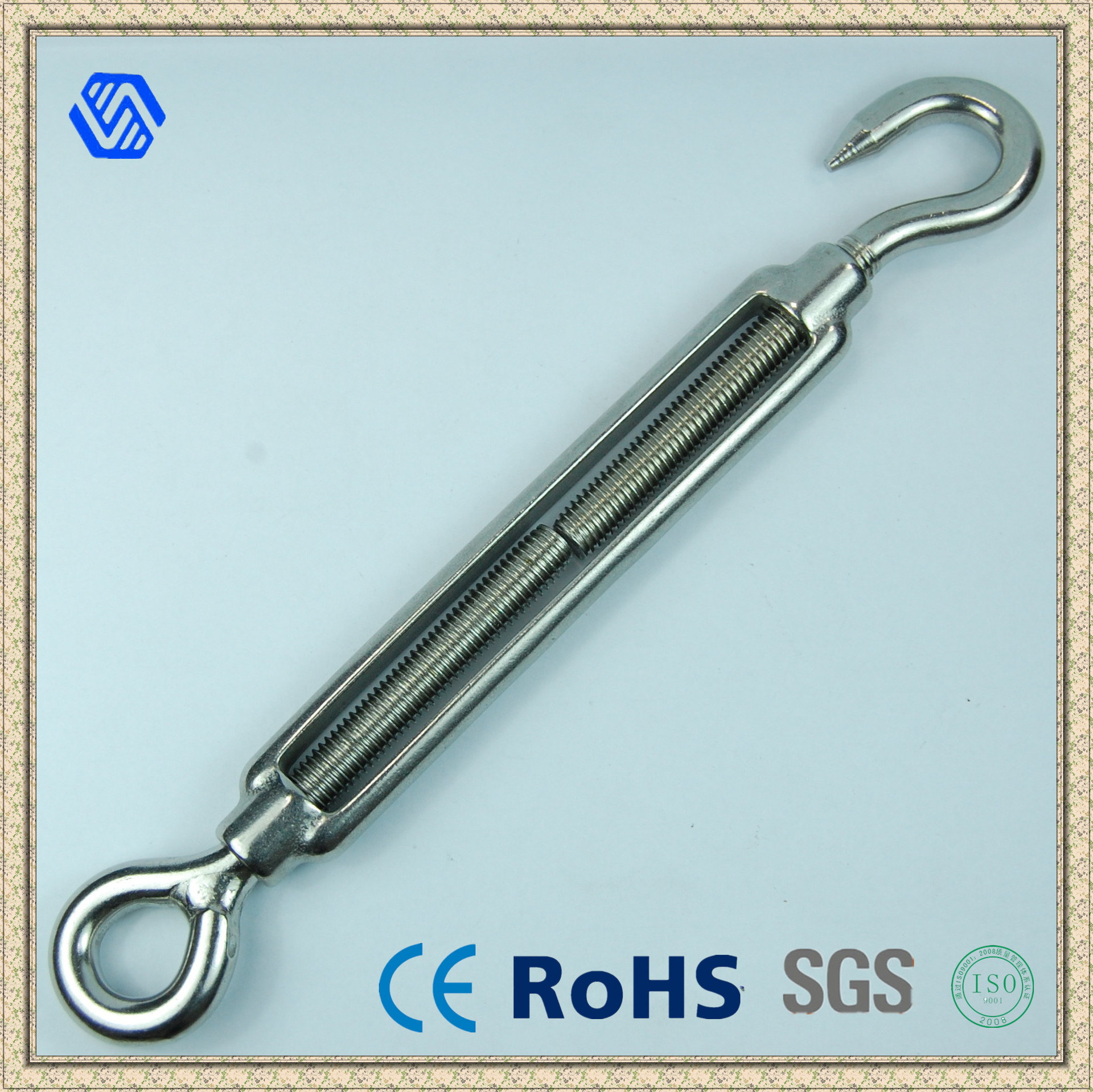 精制不锈钢花篮吊钩单头调节吊钩花篮电线杆固定锁紧吊钩出售