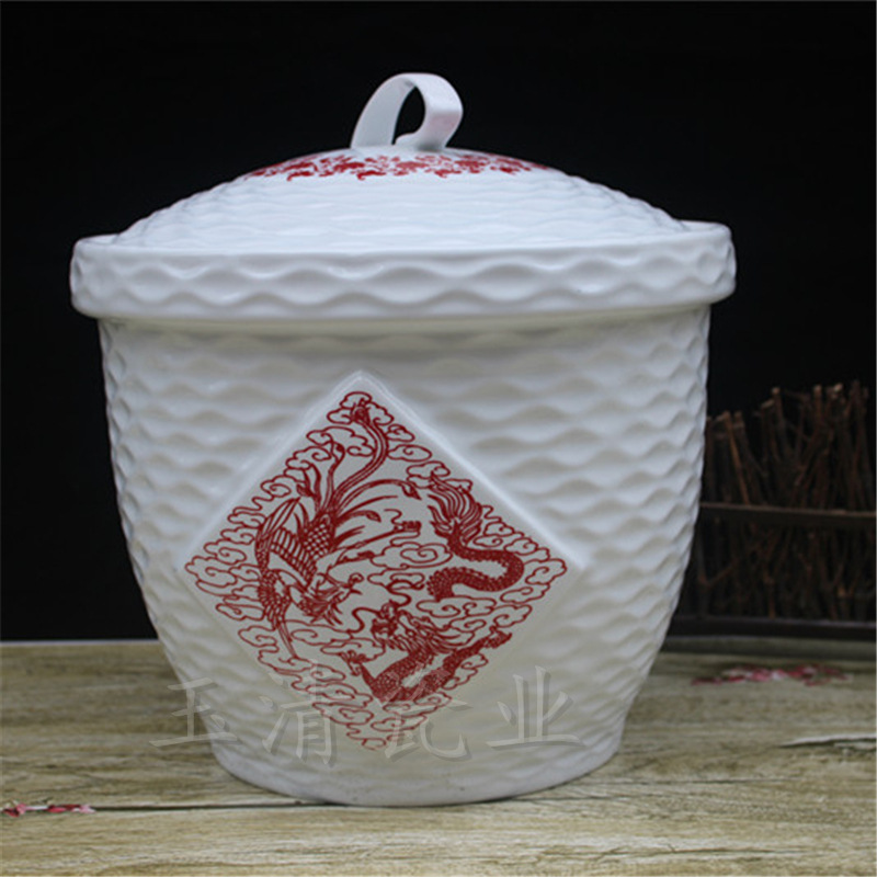 优质供应陶瓷储米桶米坛子15斤20斤防潮