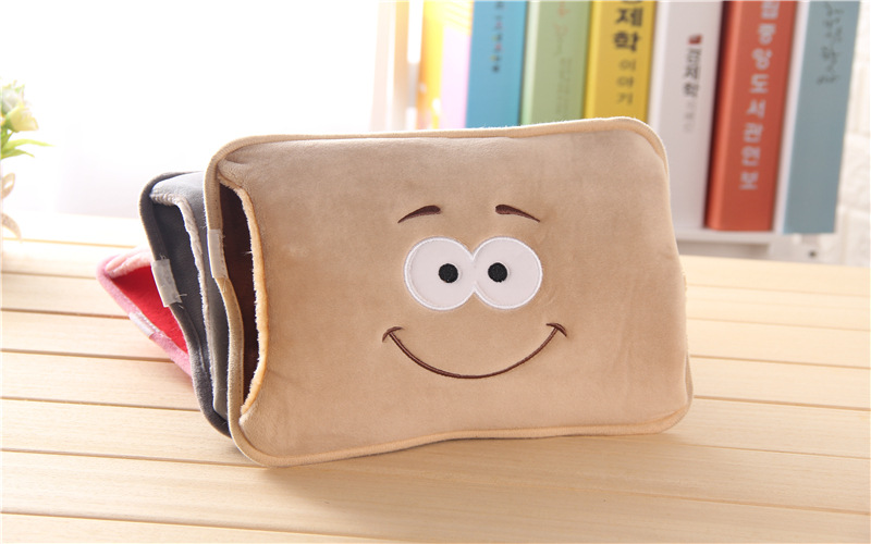 批发萌萌表情毛绒充电热水袋 卡通电暖袋 防爆暖宝宝暖手宝
