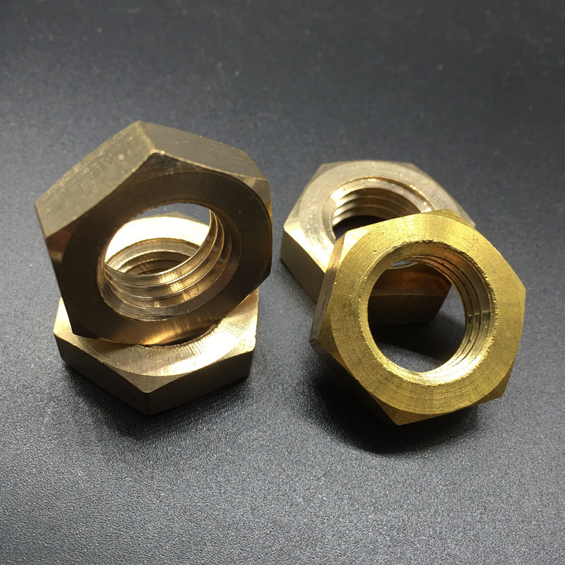国标gb6172铜薄六角螺母铜薄六角螺帽铜扁薄螺母m3m4m5m6m8m10