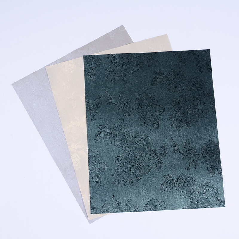厂家供应多色珠光大玫瑰特种花纹艺术纸 创意礼品精美包装纸定制