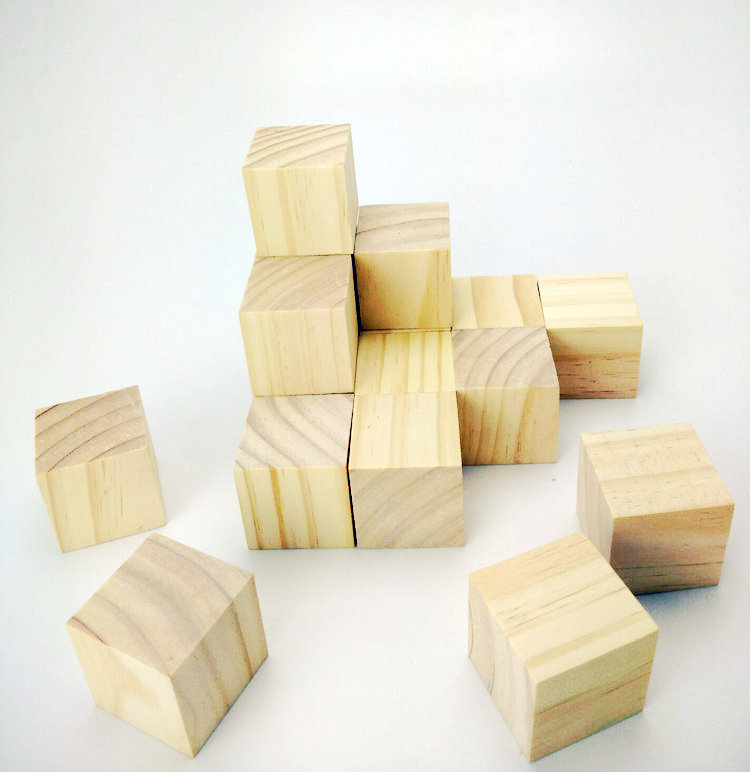 4厘米5cm6公分立正方体积木木制玩具蒙氏教具