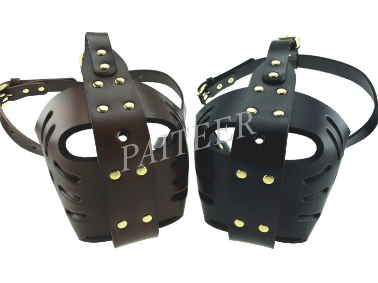 paiteer真皮嘴套罗威纳杜高大型宠物犬口笼大号