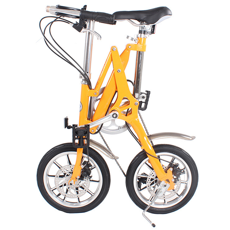 cms14寸高档迷你便携式双碟刹变速一秒-折叠自行车