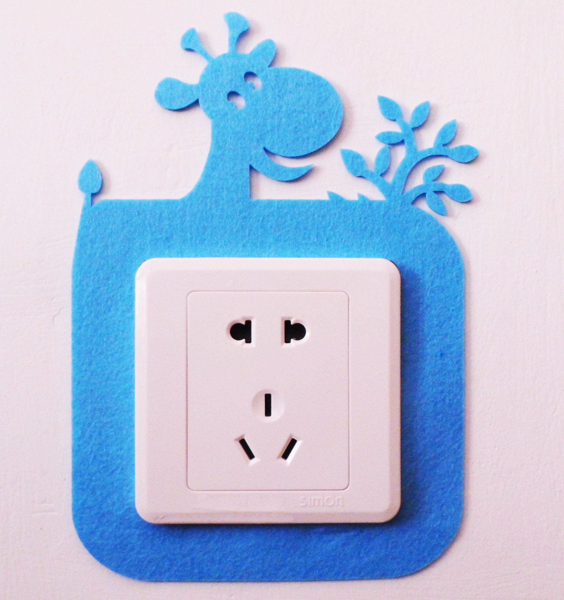 新款长颈鹿开关贴 布艺家居装饰美化开关套 卡通创意定制批发