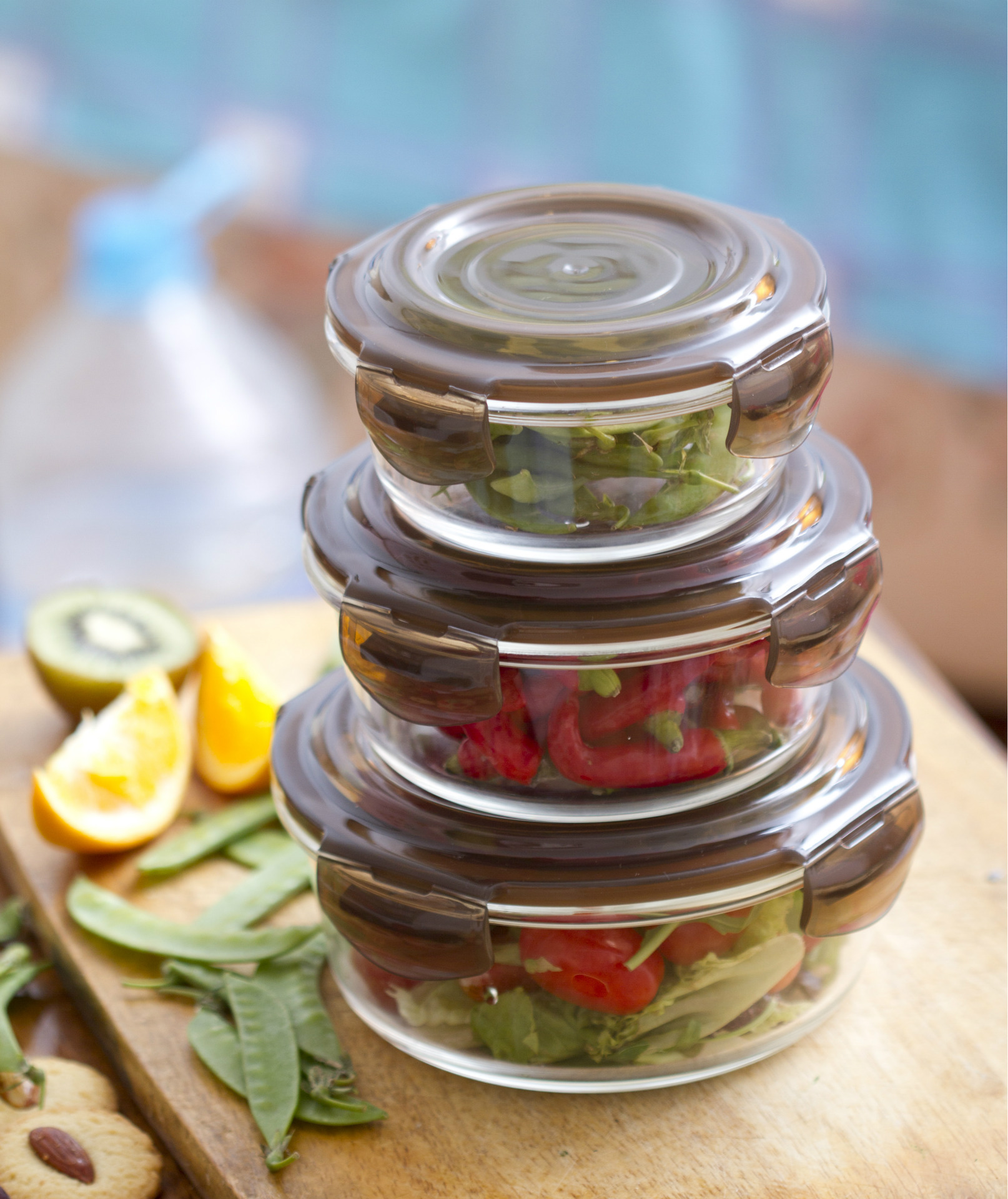 乐和家高硼硅耐热玻璃圆形保鲜盒620ml 微波炉可用