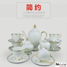 欧式家用11头骨瓷咖啡茶杯套装餐厅陶瓷咖啡杯壶碟茶套装厂家批发