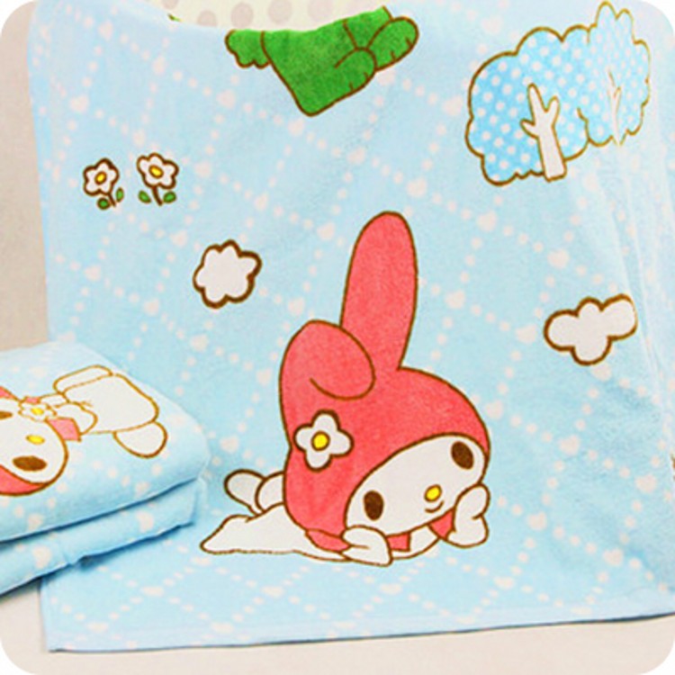 厂家直销纯棉吸水卡通图案大毛巾 儿童浴巾 割绒沙滩巾 外贸余单