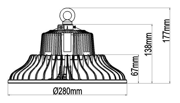 ufo工矿灯尺寸图