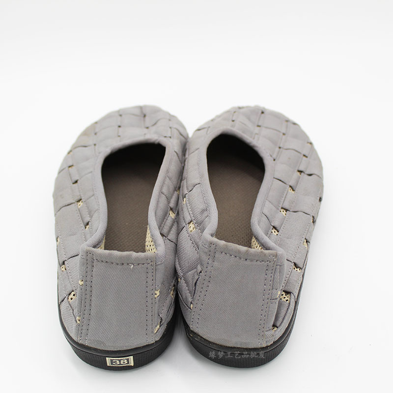 厂家供应相牌僧鞋居士鞋 格子单僧鞋手工编织居士鞋