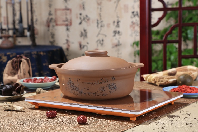 安狄陶瓷炒锅紫砂不粘锅无涂层平底炒菜锅无油烟煤气锅燃气煎饼锅