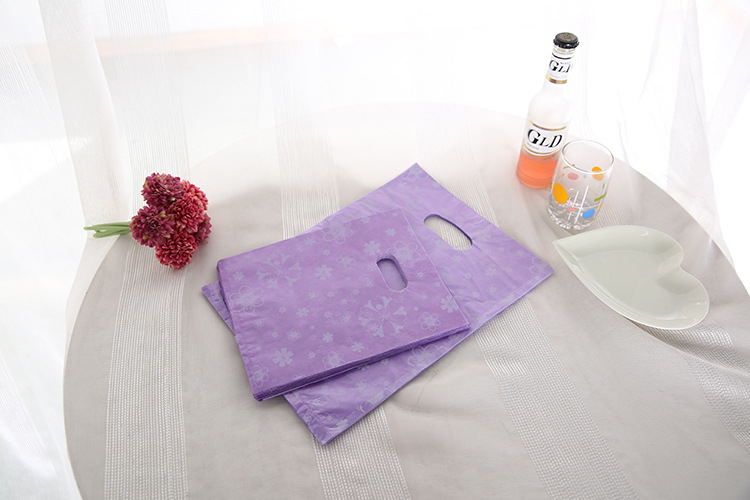 紫色清新小白花礼品袋热卖塑料服装袋购物新风尚塑料包装袋