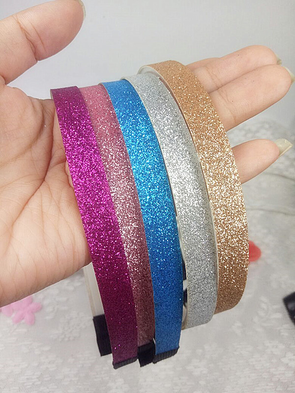 1.0cm塑料包布带齿亮晶亮儿童发箍头箍 diy材料发饰头饰配件批发