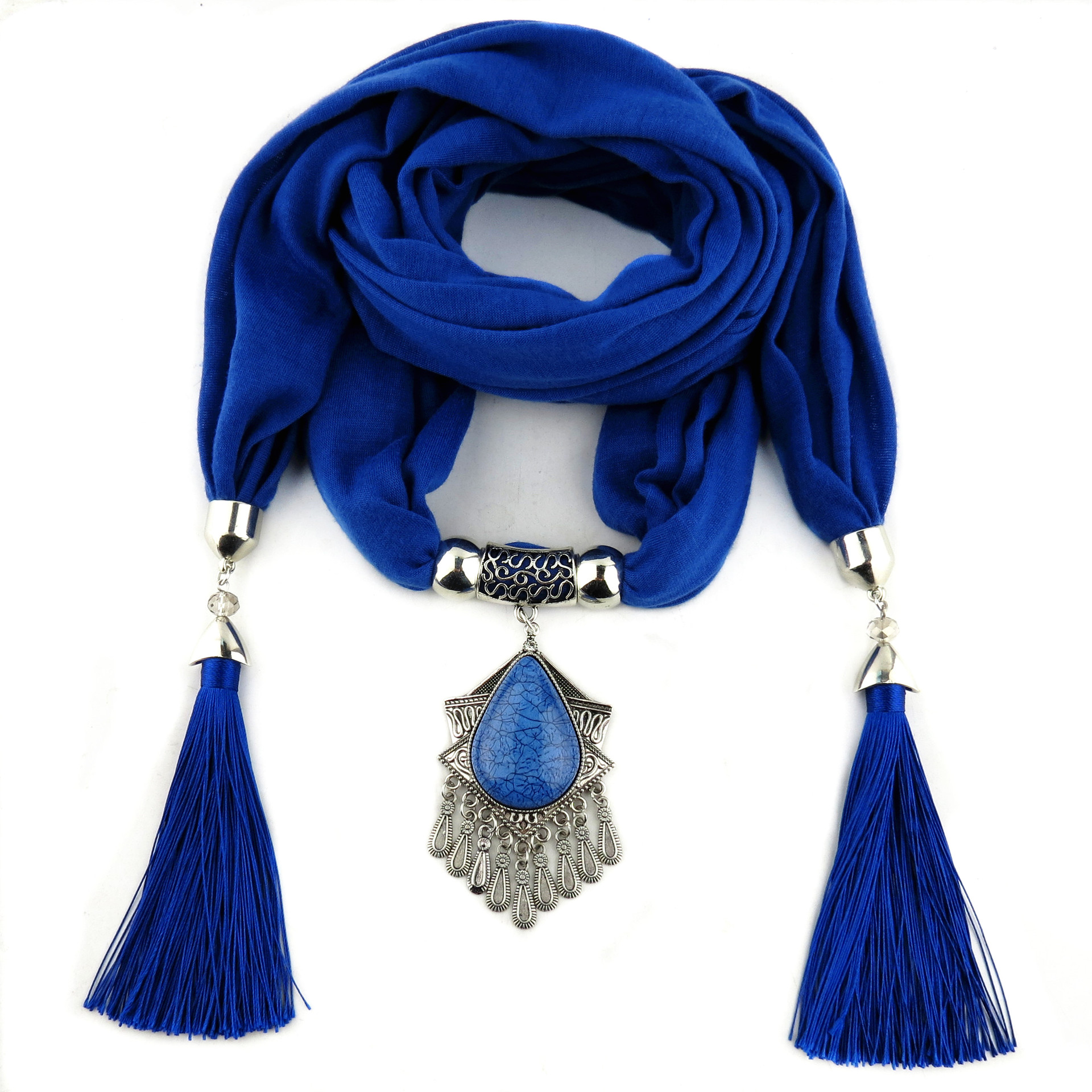 少数民族饰品围巾 合金水滴流苏围巾 女士披肩饰品穗子吊须围巾