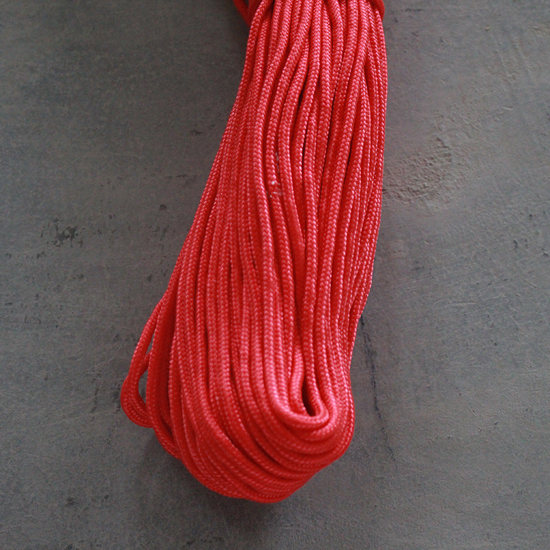 红色全编尼龙绳 锦纶编织捆扎绳2-12mm合股绳直供