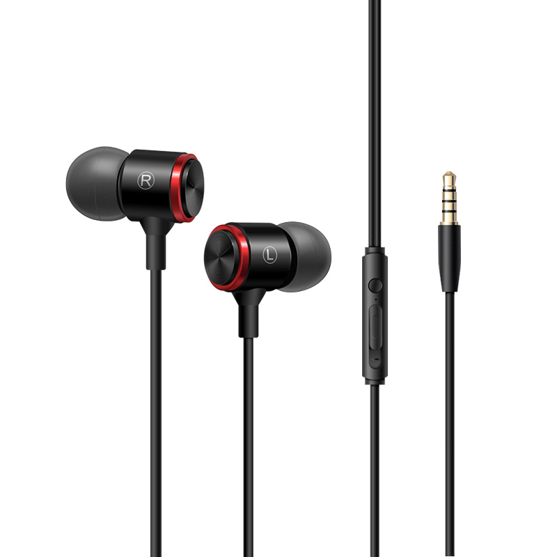 Mobile Phone Drive-by-Wire Headset Metal Bass Noise Reduction Computer Wired Student in-Ear Game Headset One Piece Dropshipping