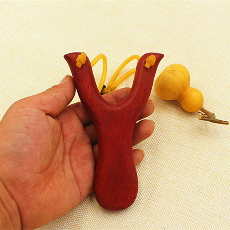 红榉木弹弓 红色漆榉木玩具弹弓 儿童玩具木质弹弓 童年的记忆