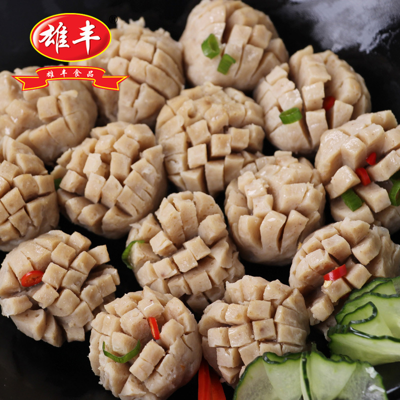 雄丰41颗开花猪肉丸500g麻辣烫火锅店食品批发餐饮冷冻肉丸子直销