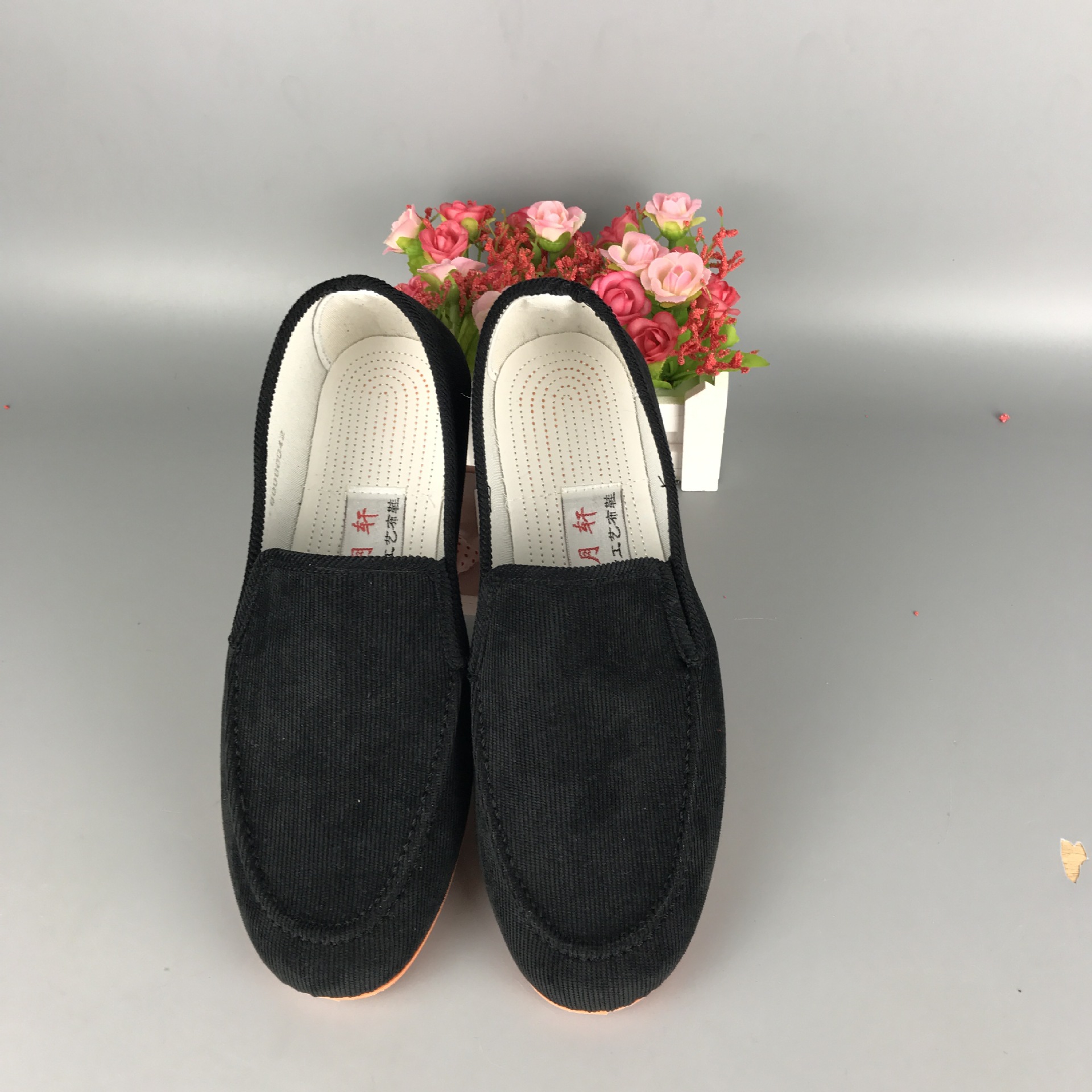 厂家直销新款平跟男鞋 条绒低帮牛筋底圆头棉布男式休闲布鞋