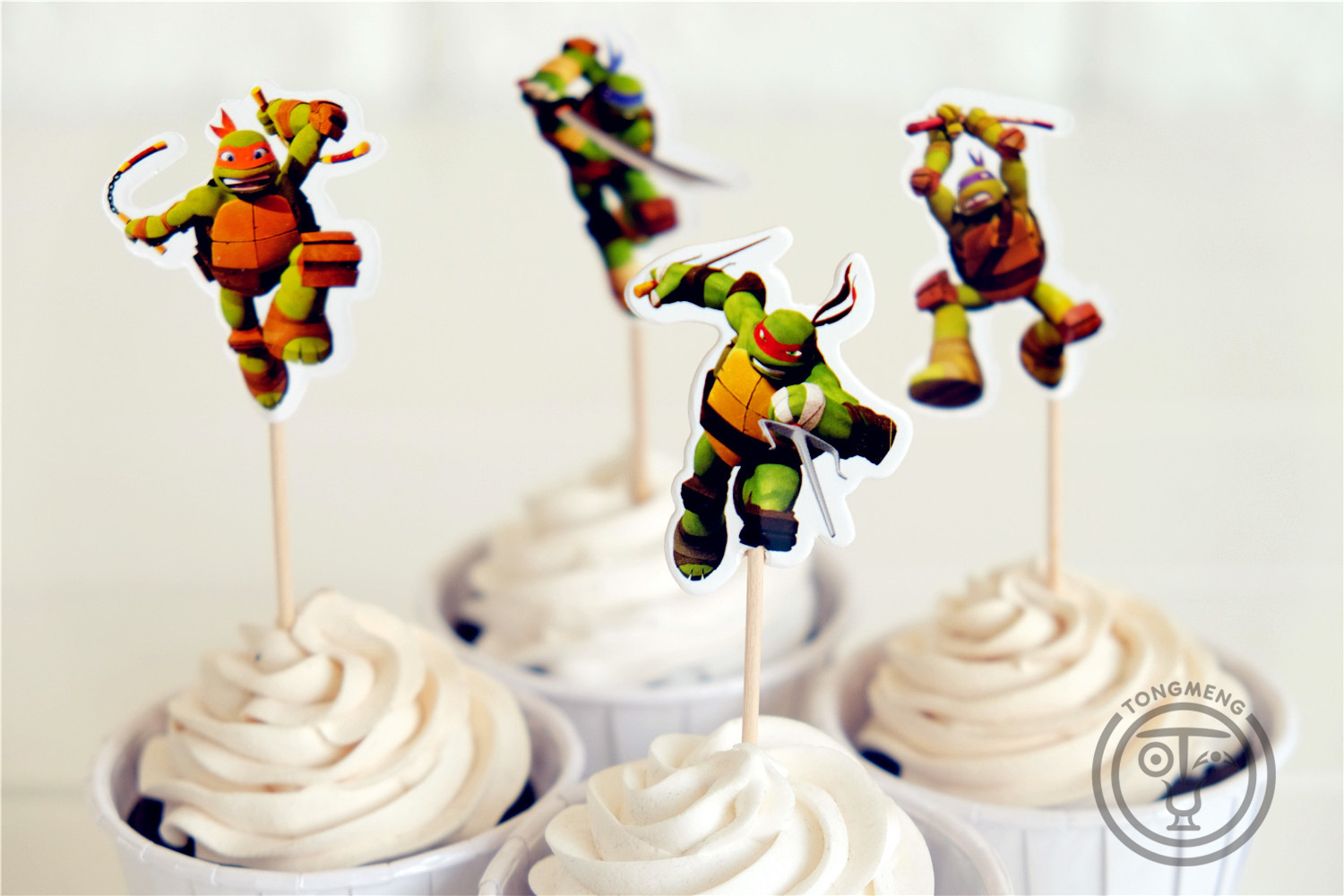动漫忍者神龟 蛋糕插牌 水果插签派对用品ebay 速卖通爆款 24枚