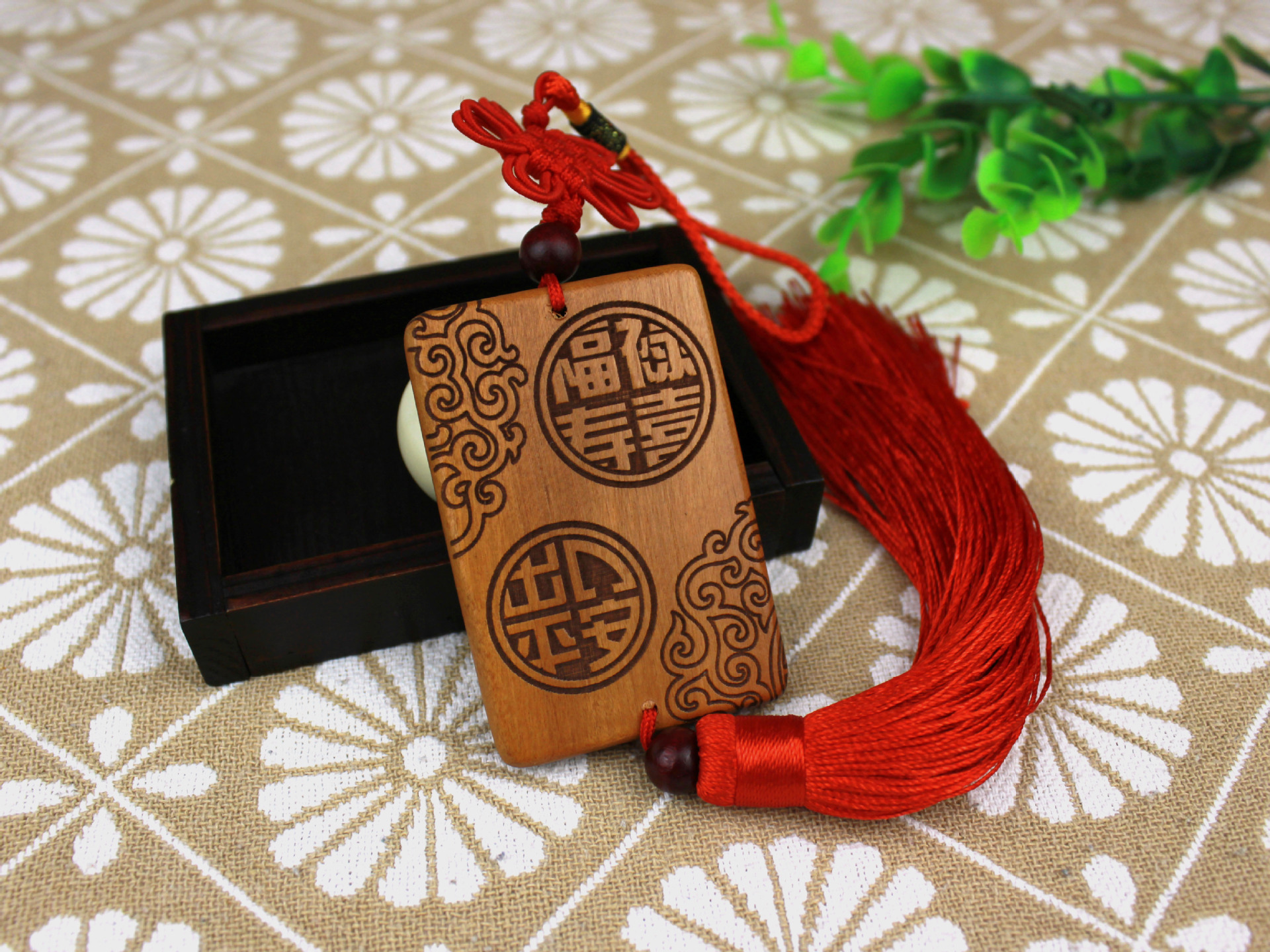 桃木福牌挂件 激光雕刻吉祥出入平安牌实木汽车车挂 厂家直销订做