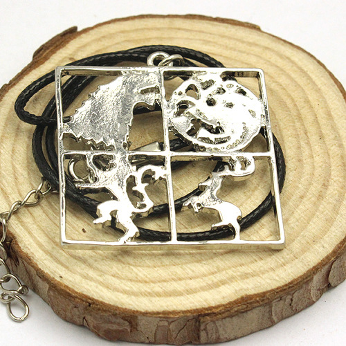 欧美电影饰品项饰 冰与火之歌 权力游戏 四合一家族图腾徽章项链