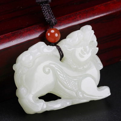 天然新疆和田玉_玉石玉器工艺品天然新疆和田玉站貔貅 款招财 - 阿里