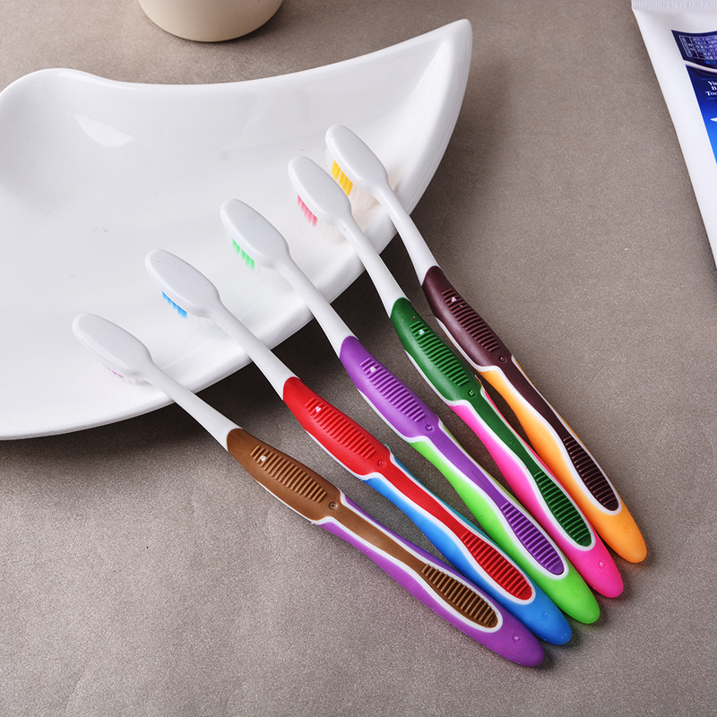 雅晨成人牙刷软毛彩虹色手柄高档酒店牙刷温馨家庭套装牙刷批发