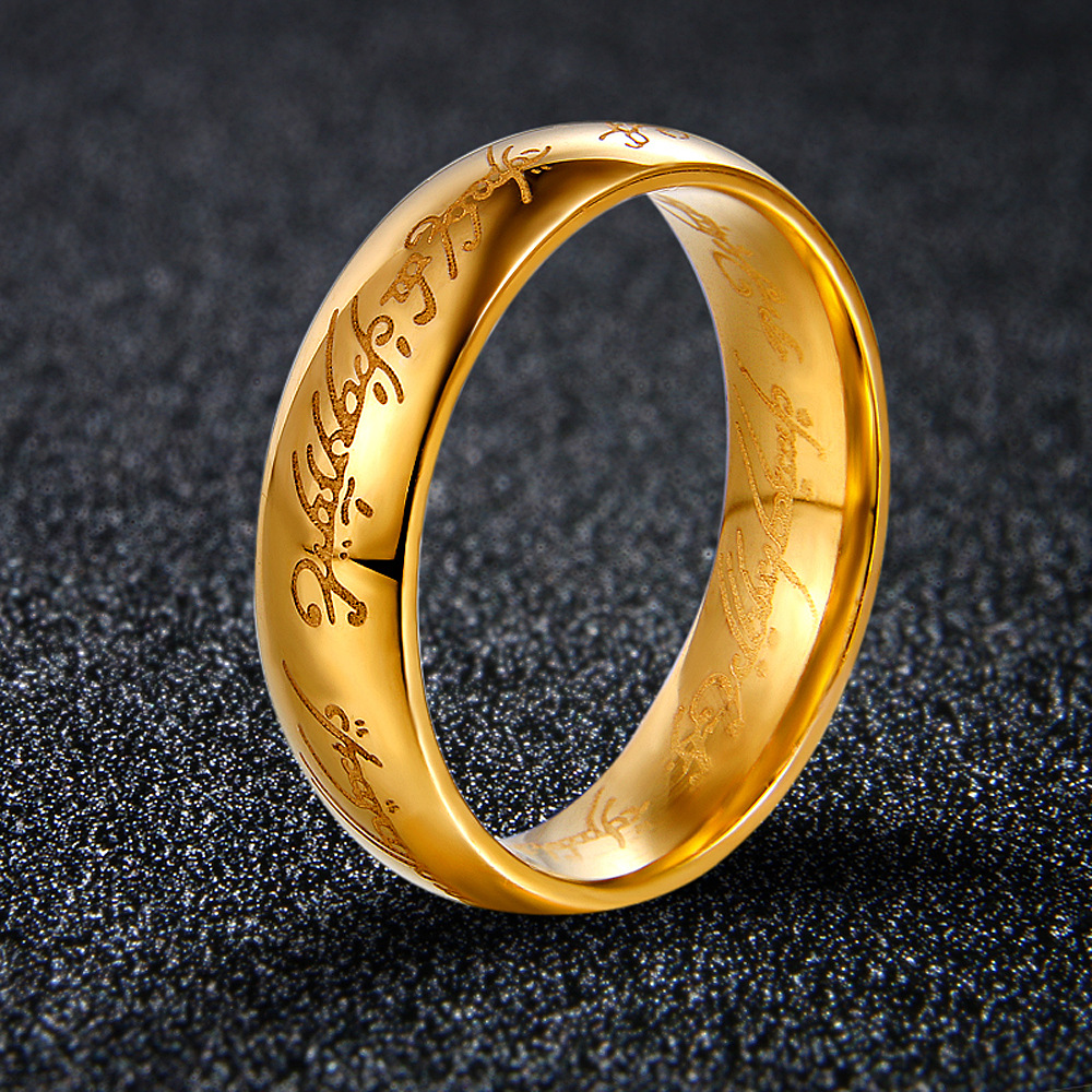 指环王电影戒指 至尊魔戒 潮男时尚饰品 钛钢情侣戒