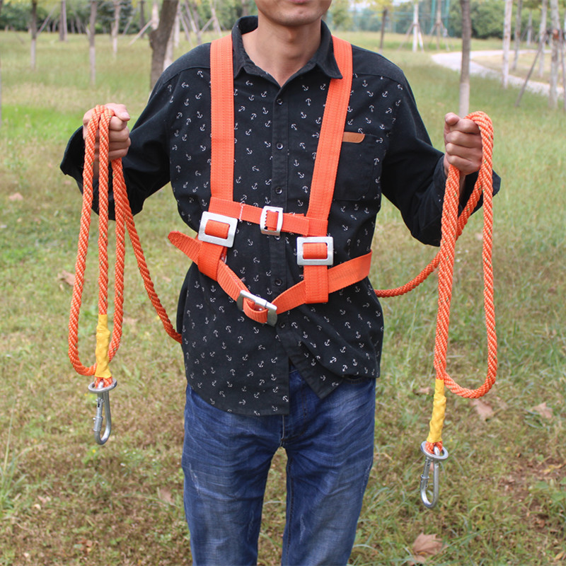 悬挂式安全带双背双挂钩半身式安全带 高空安全绳防坠落