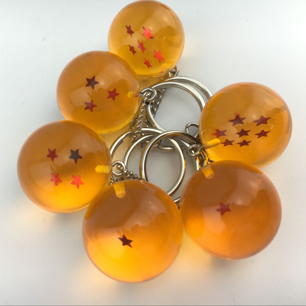7cm七星龙珠球金属锁匙扣龙珠钥匙扣现货出售精美挂件厂家直销