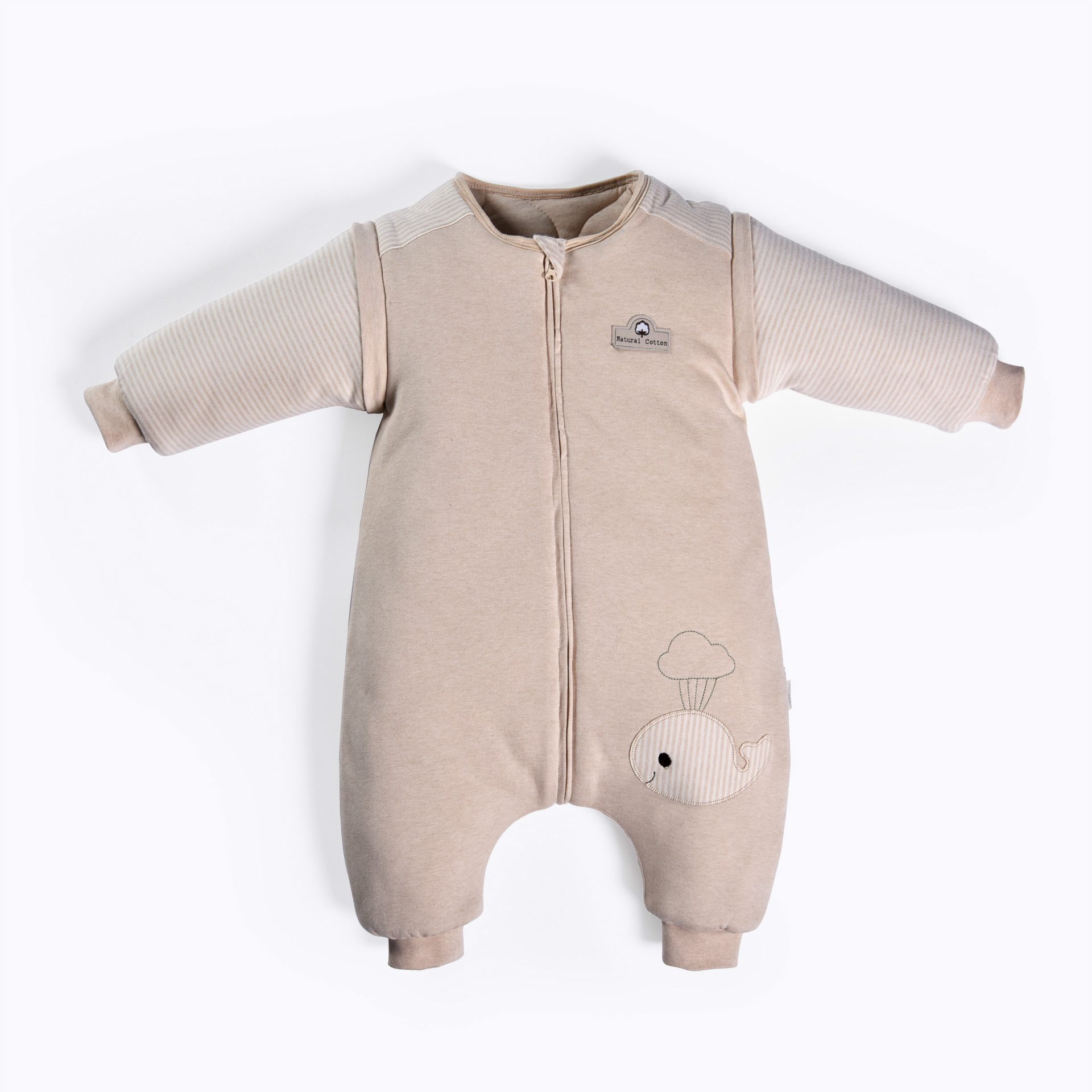 天然有机彩棉分腿睡袋 秋冬款宝贝防踢被 纯棉加厚