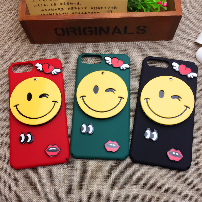 日韩化妆镜子眨眼笑脸iphone7plu-手机保护套