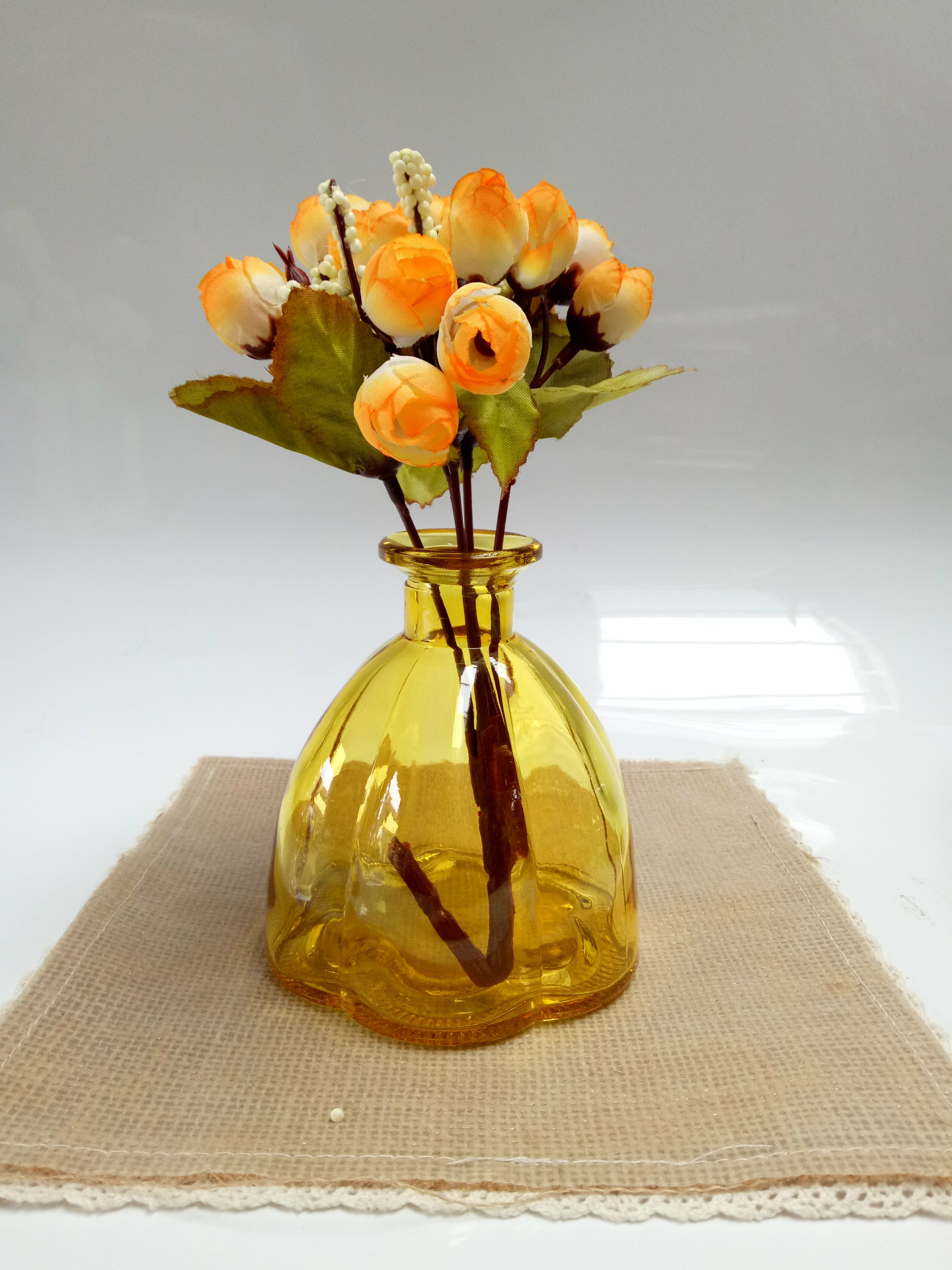 zakka南瓜竖条玻璃花瓶现代插花玻璃小花瓶