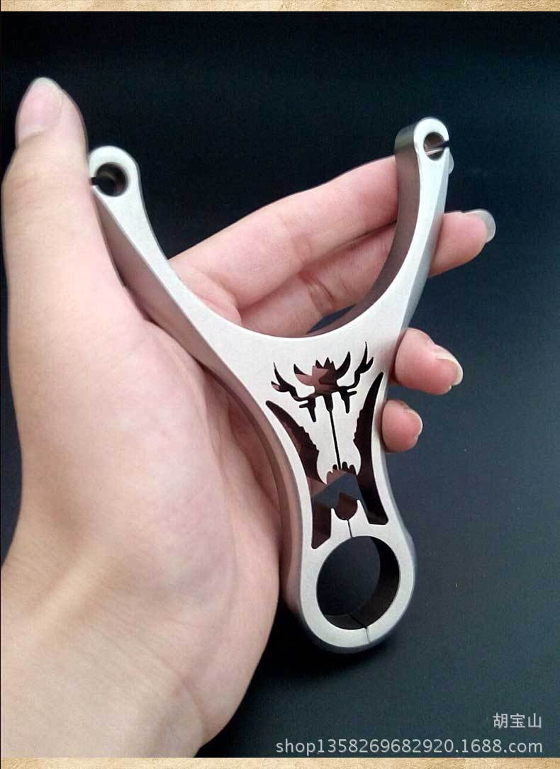 弹弓不锈钢304线切割单卡金刚狼数控倒角弹弓成人户外磨砂