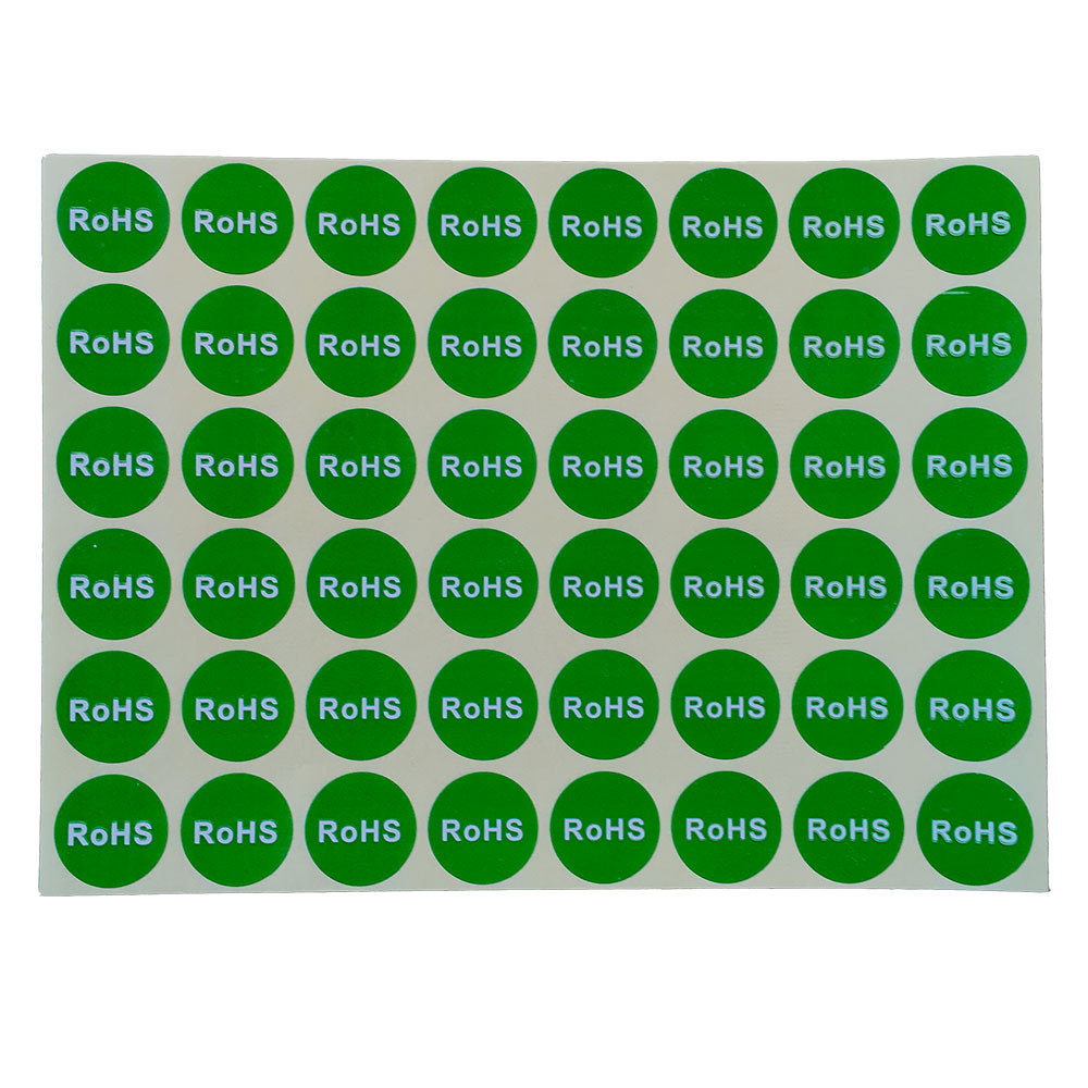 绿底白字rohs环保标签rohs标签产品标签彩色标签