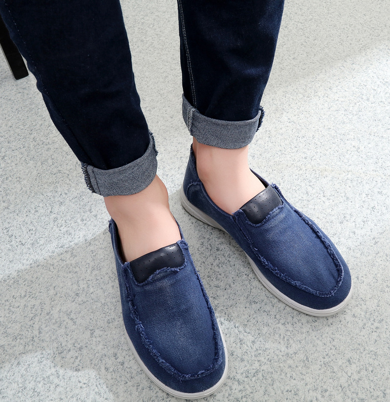 荣顺老北京布鞋秋季新品男士水洗牛仔布单鞋透气软底休闲鞋