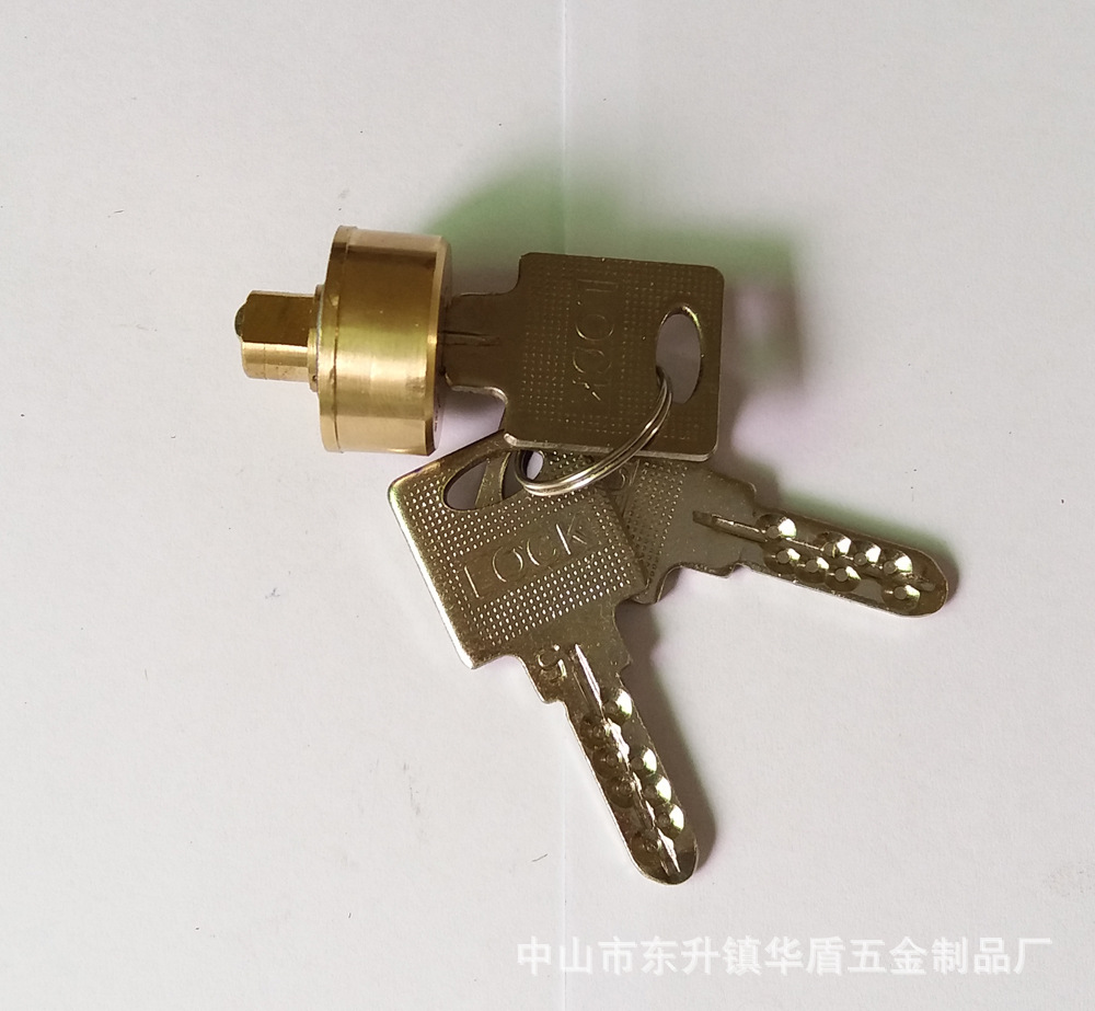 老式卷闸门电脑匙锁芯 全铜锁芯 铁钥匙 中山小榄锁芯