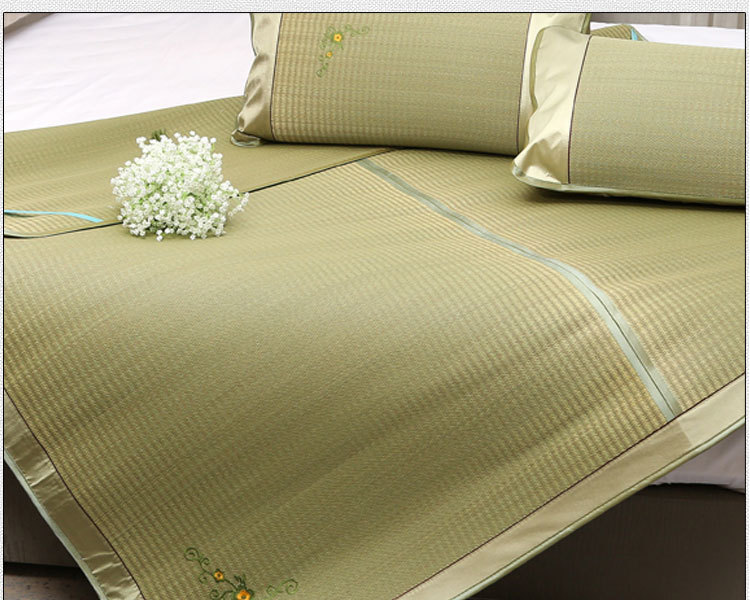 经典蔺草席三件套空调凉席加厚1.5/1.8双绫纹三件套定制学生席