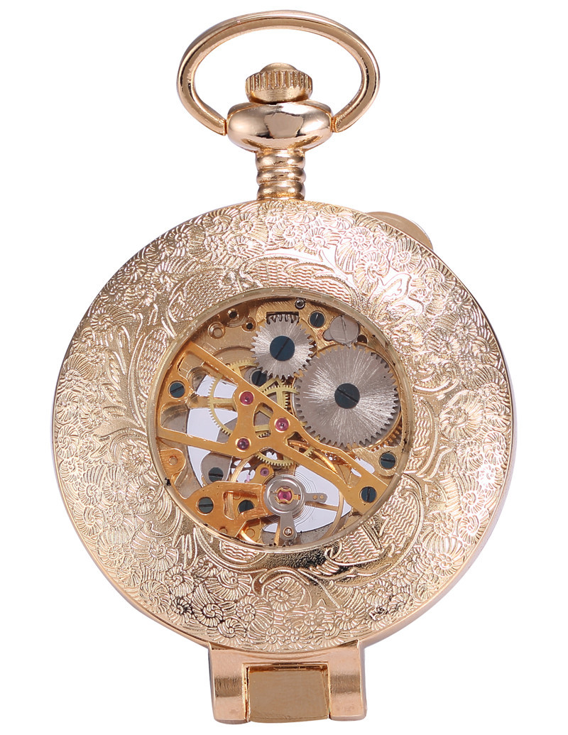 厂家现货机械怀表ebay亚马逊热销复古挂链镂空机械表厂家直销