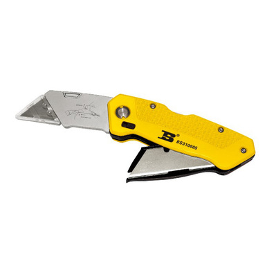 波斯工具 专业级锌合金折叠式割刀 美工刀 bs310605 t型刀片