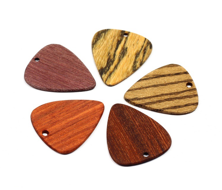 kgr吉他拨片木头木质紫檀拨片项链吊坠挂坠手工定制檀木礼物刻字