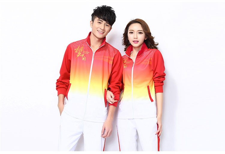 晋冠运动服套装女男春秋南韩丝佳木斯广场舞健身操服装演出团队服