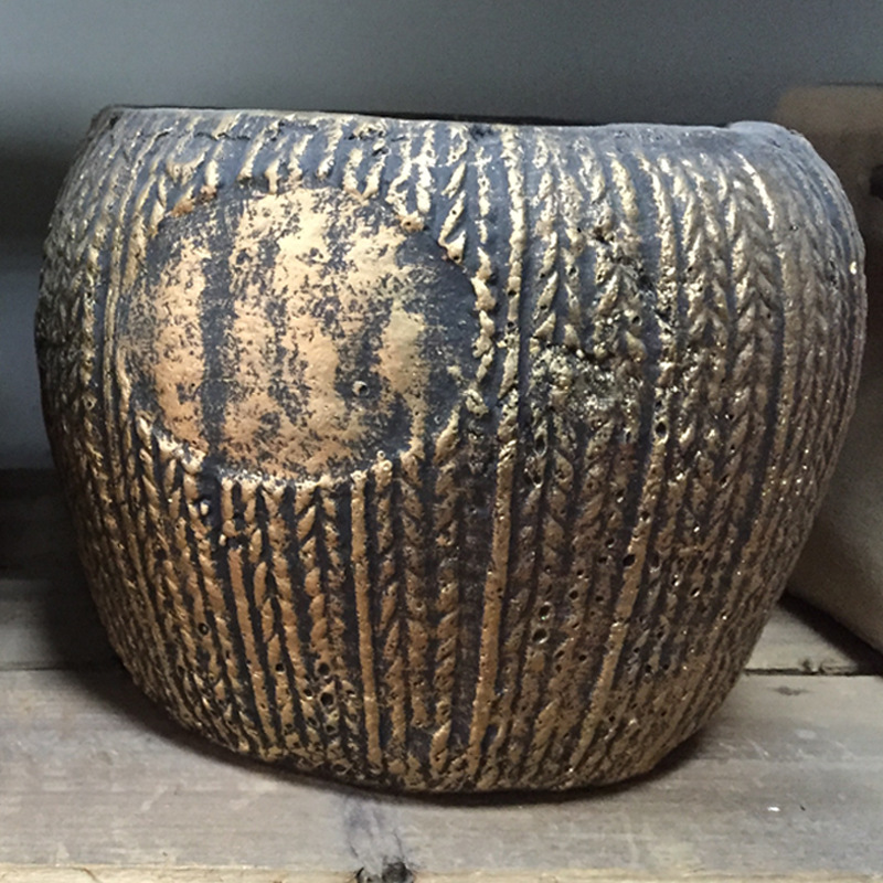 仿粗陶水泥花器细复古多肉花盆陶罐水培花盆泥塑欧式家居摆件批发