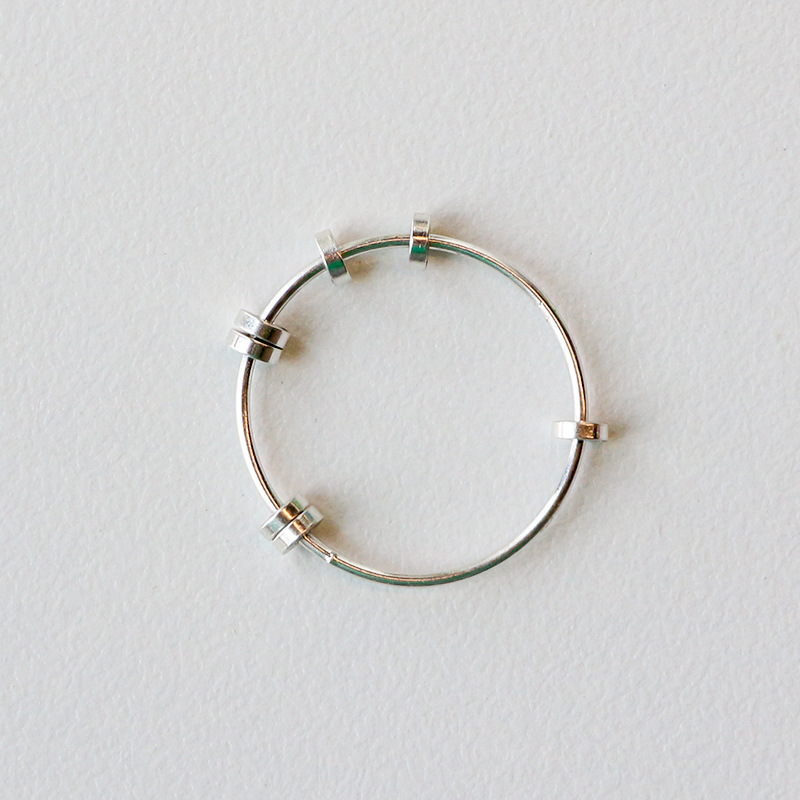 美之悦r9455 日韩简约复古圆形套环可活动指环戒指女士饰品