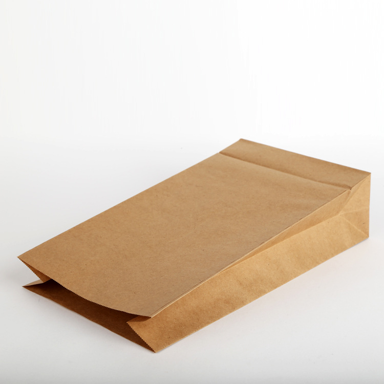 纯色无提手复古折口纸袋 牛皮纸环保食品包装袋礼品袋多色批发