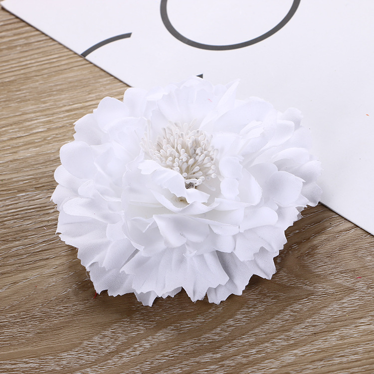 Popular Cross-Border Spring and Summer Vacation Peony Flower Headdress Flower Side Clip Straw Hat Accessories Bohemian Simulation Flower Hair Accessories Female