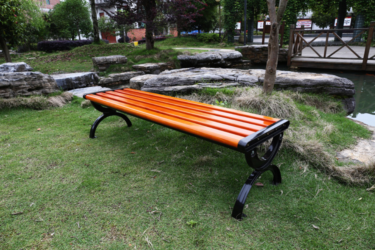 户外公园椅实木公园长椅广场椅铸铝防腐木实木靠背椅公园坐凳